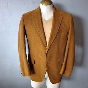 Vintage Faux Suede Blazer/ Vegan Sport Jacket/ Ivy Style Sport Jacket